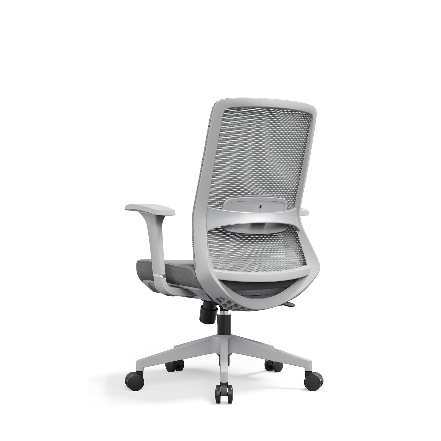Ergonomic Mid-Back Desk Chair - Minimalist Office Chair With Adjustable Lumbar Support & Memory Sponge Seat For Home Office