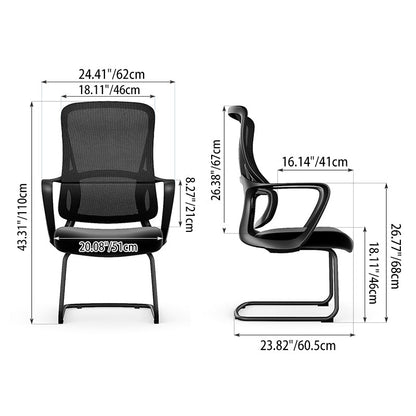 Stylish Black Mesh Executive Desk Chair - Minimalist High-End Visitor Chair With Memory Foam Seat & Steel Frame For Home Office