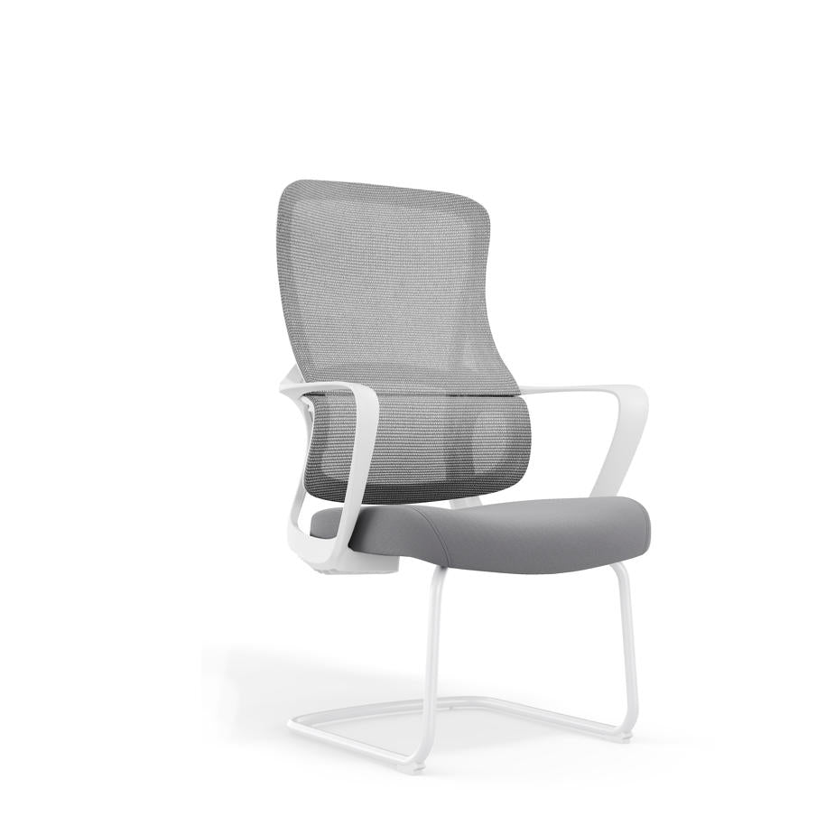 Modern Fixed Armrests Mesh Fabric Desk Chair - Minimalist Lumbar Support & Durable A3 Steel Frame For Home Office