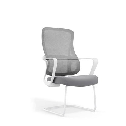 Modern Fixed Armrests Mesh Fabric Desk Chair - Minimalist Lumbar Support & Durable A3 Steel Frame For Home Office