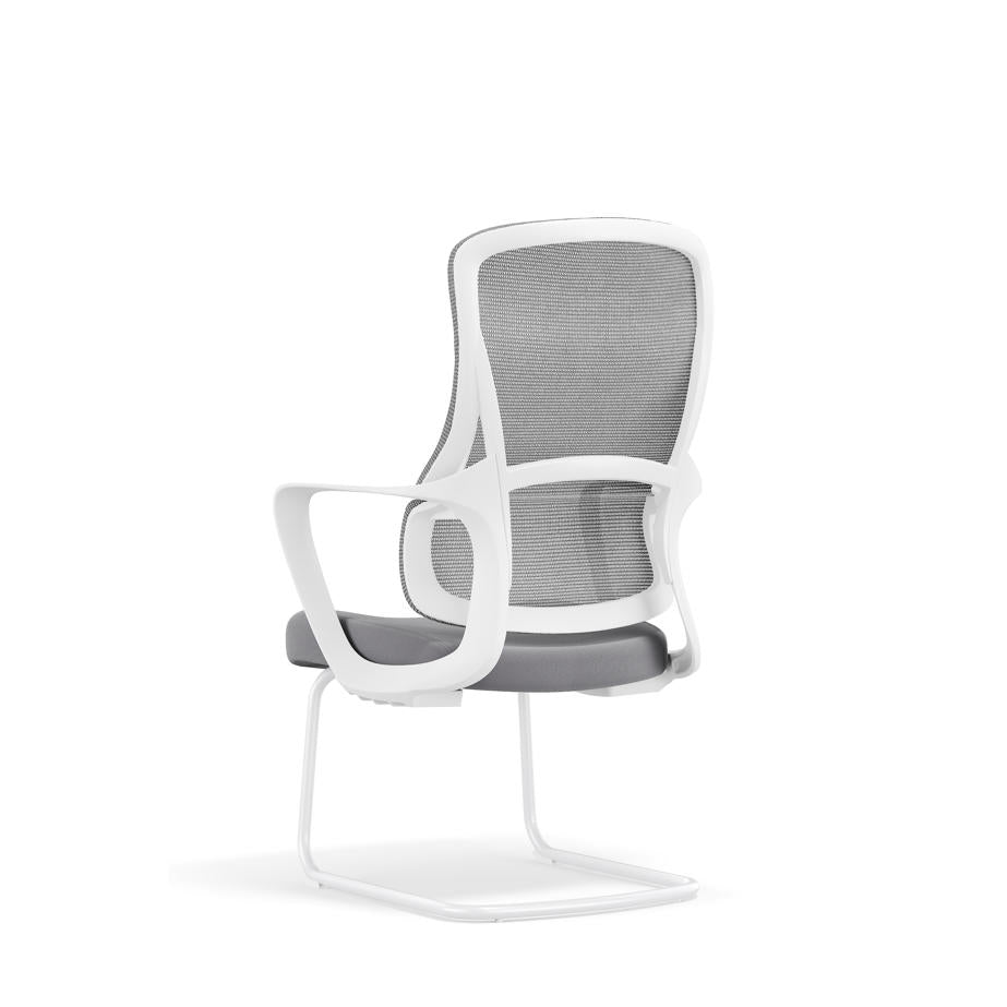 Modern Fixed Armrests Mesh Fabric Desk Chair - Minimalist Lumbar Support & Durable A3 Steel Frame For Home Office