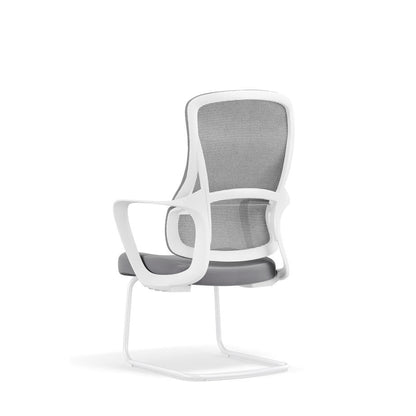 Modern Fixed Armrests Mesh Fabric Desk Chair - Minimalist Lumbar Support & Durable A3 Steel Frame For Home Office
