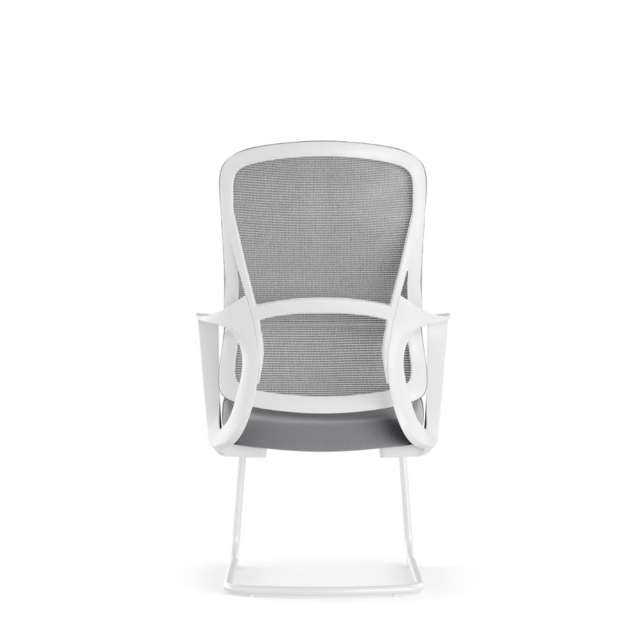 Modern Fixed Armrests Mesh Fabric Desk Chair - Minimalist Lumbar Support & Durable A3 Steel Frame For Home Office