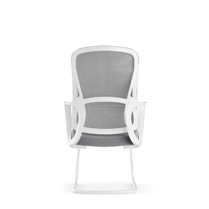 Modern Fixed Armrests Mesh Fabric Desk Chair - Minimalist Lumbar Support & Durable A3 Steel Frame For Home Office