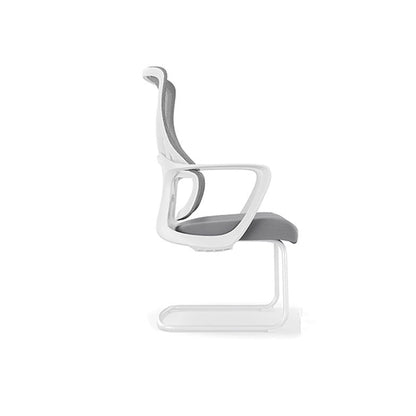Modern Fixed Armrests Mesh Fabric Desk Chair - Minimalist Lumbar Support & Durable A3 Steel Frame For Home Office