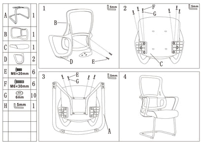 Modern Fixed Armrests Mesh Fabric Desk Chair - Minimalist Lumbar Support & Durable A3 Steel Frame For Home Office