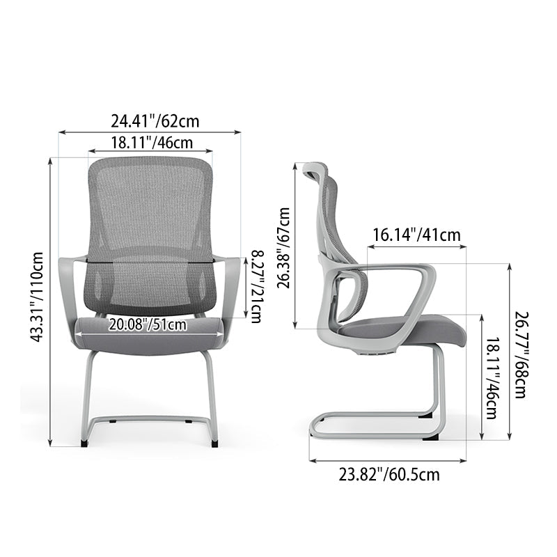 Premium Gray Executive Back Support & Stylish Design Desk Chair - Minimalist Chair With Ergonomic Breathable Mesh For Home Office