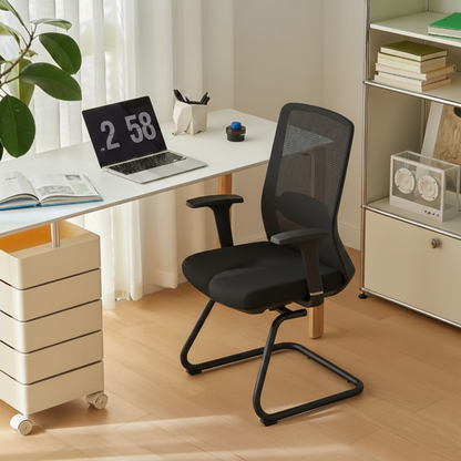 Adjustable Lumbar Support Executive Desk - Minimalist Chair With Breathable Mesh & Sturdy Steel Frame For Home Office