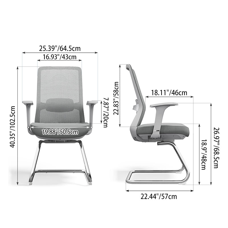 Breathable Mesh & Adjustable Back Support Desk Chair - Minimalist Stylish Executive Chair With Durable Steel Frame For Home Office