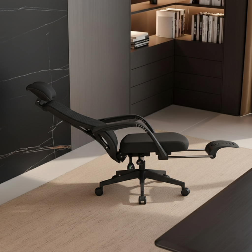 Peacock Back Adjustable Recliner Desk Chair - Minimalist Ergonomic Design 150° Recline & Breathable Mesh & SGS Certified Gas Lift For Home Office