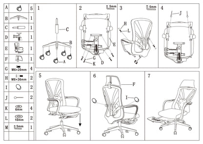 Peacock Back Adjustable Recliner Desk Chair - Minimalist Ergonomic Design 150° Recline & Breathable Mesh & SGS Certified Gas Lift For Home Office