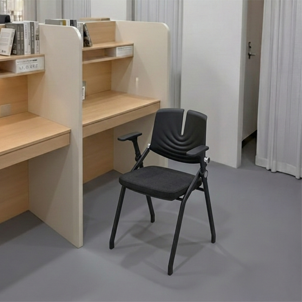 Comfort & Durability Ergonomic Foldable Desk Chair - Minimalist White Frame Chair Adjustable Backrest & Silent Casters Design For Home Office