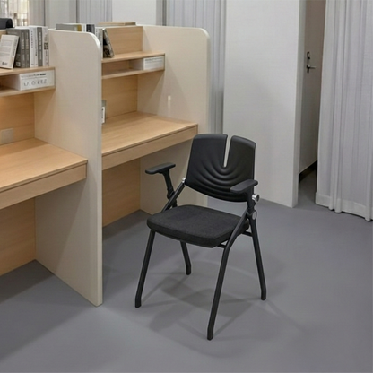 Comfort & Durability Ergonomic Foldable Desk Chair - Minimalist White Frame Chair Adjustable Backrest & Silent Casters Design For Home Office