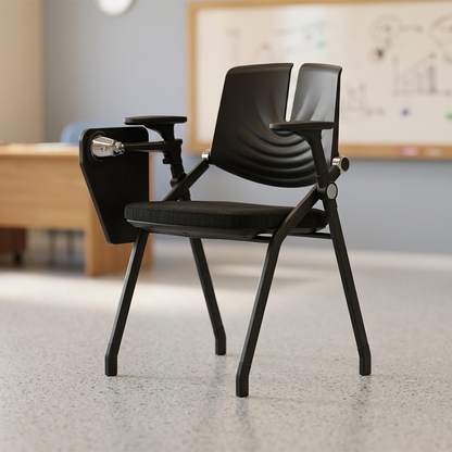 Premium High-Density Sponge Ergonomic Desk Chair - Minimalist Foldable Chair With Adjustable Armrests & Writing Board For Home Office