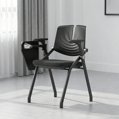 Premium High-Density Sponge Ergonomic Desk Chair - Minimalist Foldable Chair With Adjustable Armrests & Writing Board For Home Office