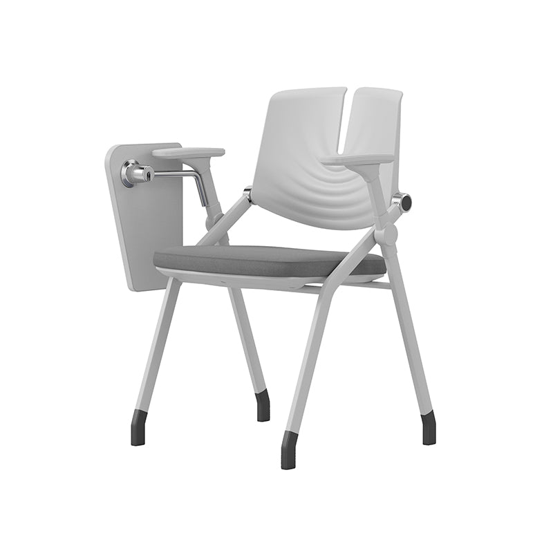 Space-Saving Foldable 180° Rotating Writing Board Desk Chair - Minimalist Silent Casters & Adjustable Armrests & Comfortable & Practical For Home Office