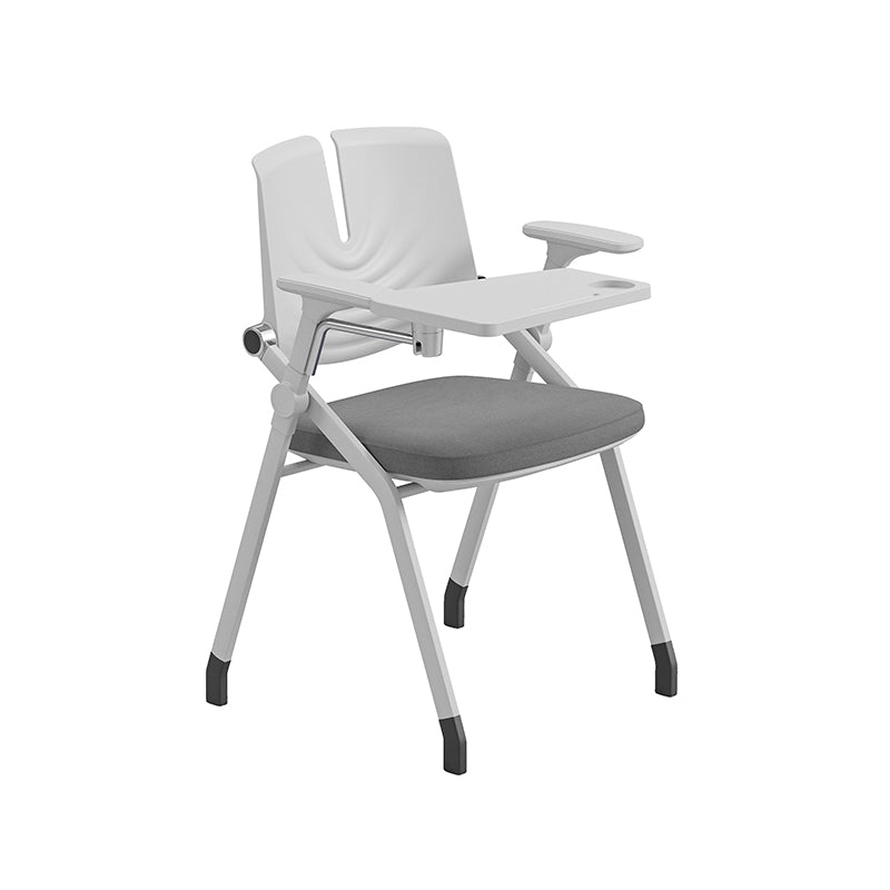 Space-Saving Foldable 180° Rotating Writing Board Desk Chair - Minimalist Silent Casters & Adjustable Armrests & Comfortable & Practical For Home Office