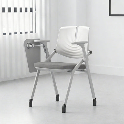 Space-Saving Foldable 180° Rotating Writing Board Desk Chair - Minimalist Silent Casters & Adjustable Armrests & Comfortable & Practical For Home Office