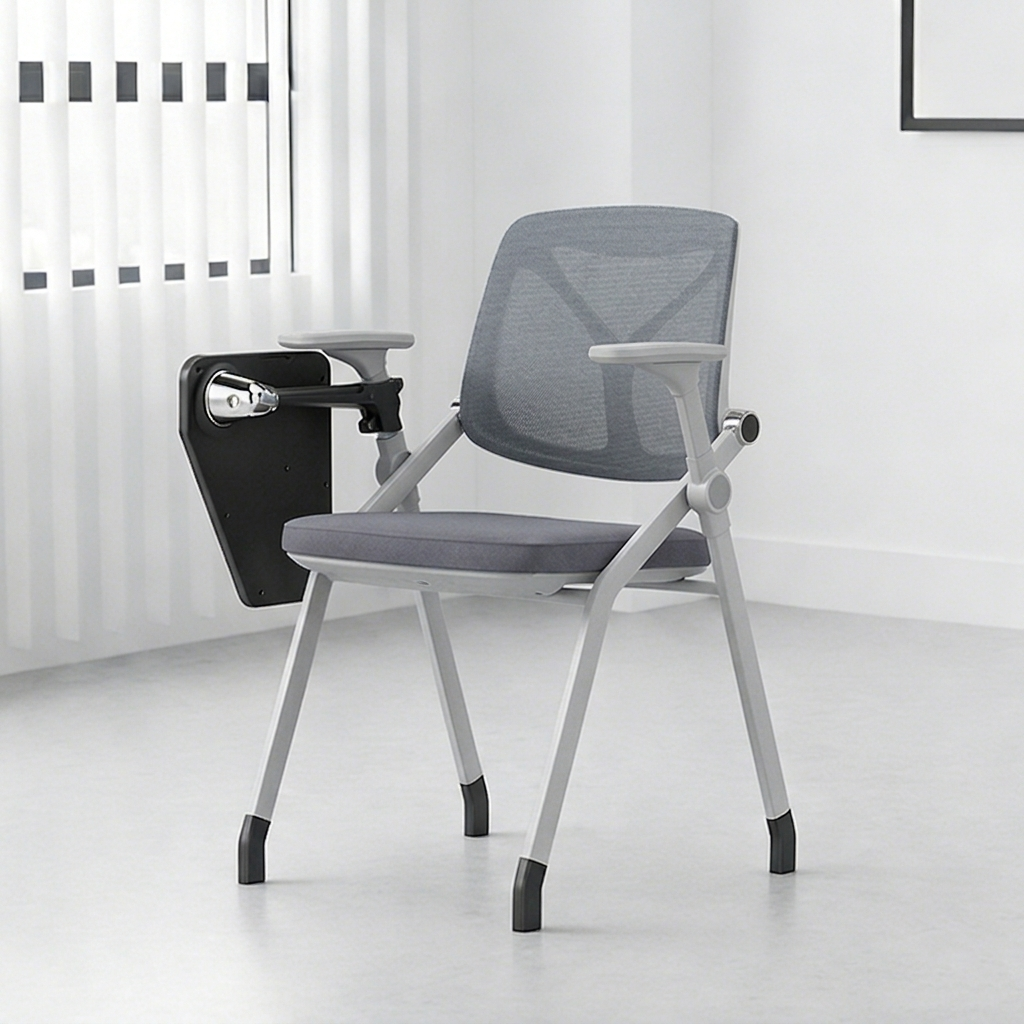 Premium Mesh Back Office Desk Chair - Minimalist Multifunctional Ergonomic Chair With Adjustable Armrests And 180° Flip Desk For Home Office