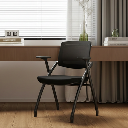 Ergonomic Adjustable Tilt Desk Chair - Minimalist Foldable Office Chair With Breathable Mesh & Bag Hook For Home Office
