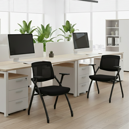 Ergonomic Adjustable Tilt Desk Chair - Minimalist Foldable Office Chair With Breathable Mesh & Bag Hook For Home Office