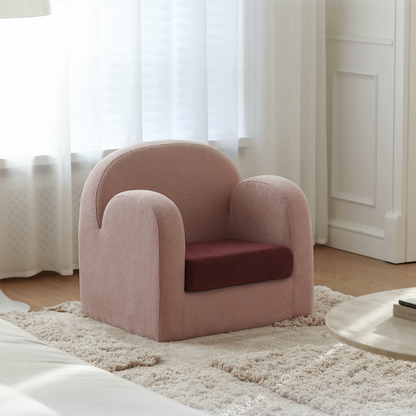 Cute Toddler Couch Plush Soft Chenille Teddy Fleece Kids Sofa - Nordic Chair With Wide Cushioned Seat And Stable Weighted Base For Living Room