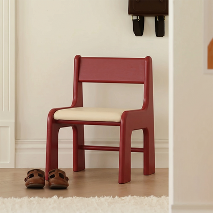 Upholstered Children’s Study Chair Beech Wood Kids Chair - Nordic Toddler Seat With High Backrest Soft Cushion & Rounded Edges For Living Room
