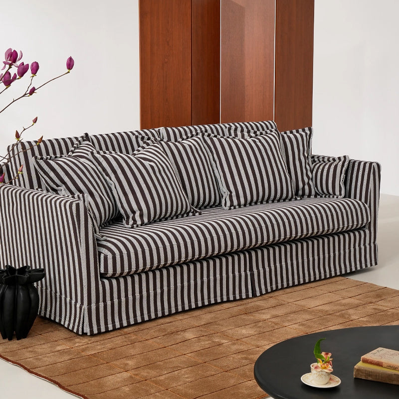 Removable Cover Sofa with Birch Frame – Elegant French 3/4-Seater Accent Chair for Living Room