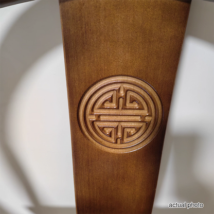 Traditional Chinese Rubberwood Plywood Official's Hat Dining Chair Armrest For Dining Room