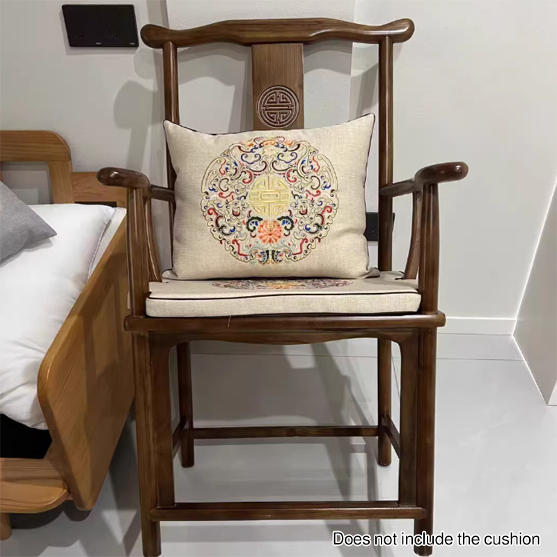 Traditional Chinese Rubberwood Plywood Official's Hat Dining Chair Armrest For Dining Room