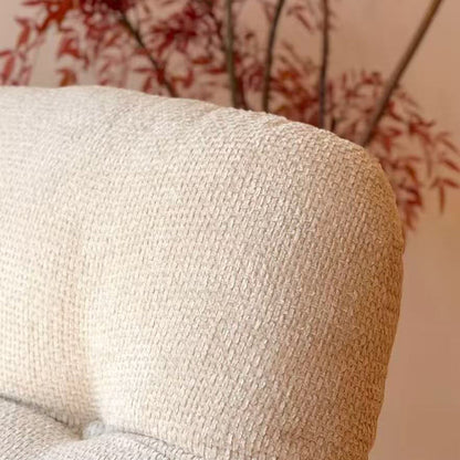 Mid-century Linen Accent Rocking Chair - Adjustable Cozy Reclining Lounge Chair For Living Room