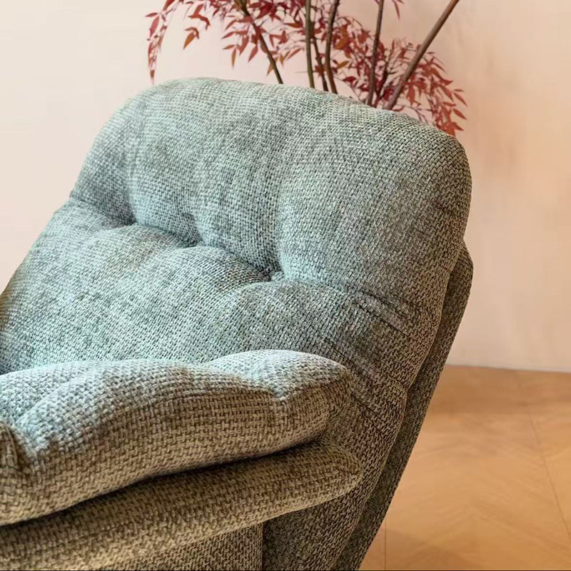 Mid-century Linen Accent Rocking Chair - Adjustable Cozy Reclining Lounge Chair For Living Room
