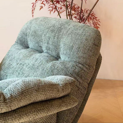 Mid-century Linen Accent Rocking Chair - Adjustable Cozy Reclining Lounge Chair For Living Room