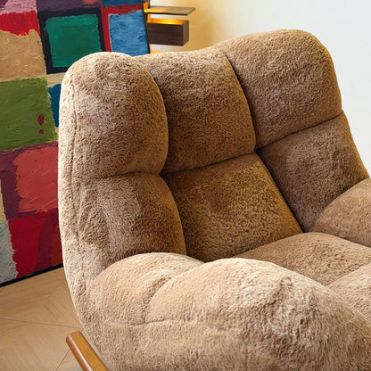 Nordic Plush Rocking Chair With Footrest - Petal Cozy Accent Chair For Living Room