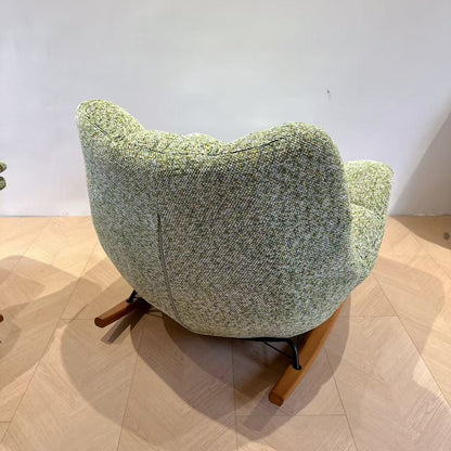 Nordic Plush Rocking Chair With Footrest - Petal Cozy Accent Chair For Living Room
