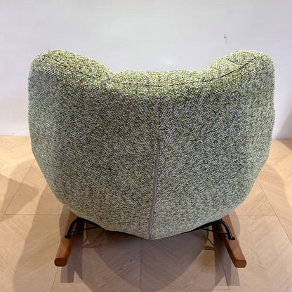 Nordic Plush Rocking Chair With Footrest - Petal Cozy Accent Chair For Living Room