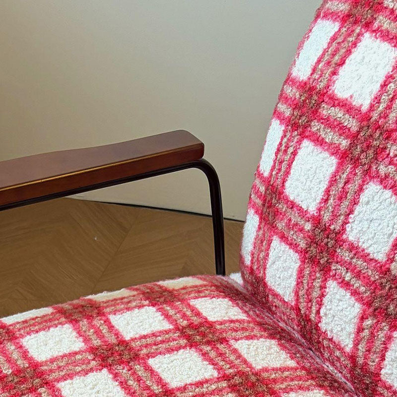 Mid-Century Adjustable Chenille & Sherpa Fabric Rocking Chair - Single Lounge Chair For Living Room