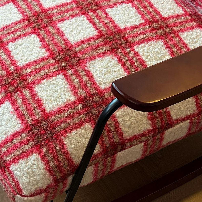 Mid-Century Adjustable Chenille & Sherpa Fabric Rocking Chair - Single Lounge Chair For Living Room