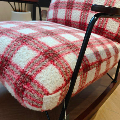 Mid-Century Adjustable Chenille & Sherpa Fabric Rocking Chair - Single Lounge Chair For Living Room