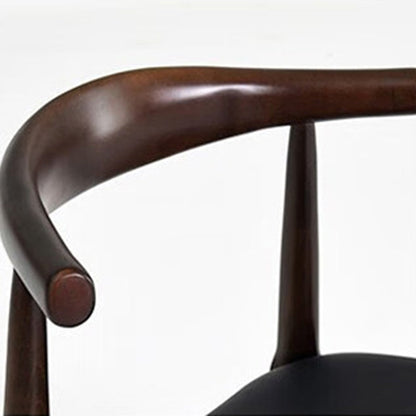 Contemporary Nordic Ash Wood PU Leather Horn Dining Chair Backrest For Dining Room