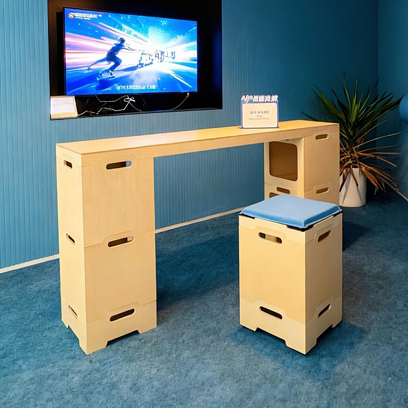 Japanese Modular Birch Plywood End Table - Stackable Storage Boxer Suit For Home Office