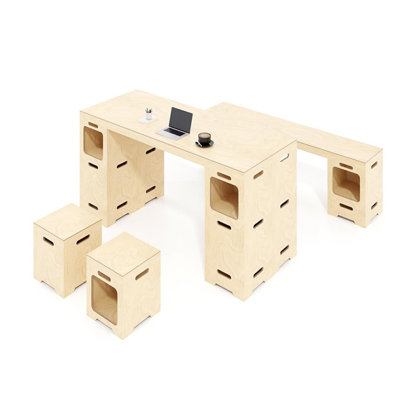 Japanese Modular Birch Plywood End Table - Stackable Storage Boxer Suit For Home Office