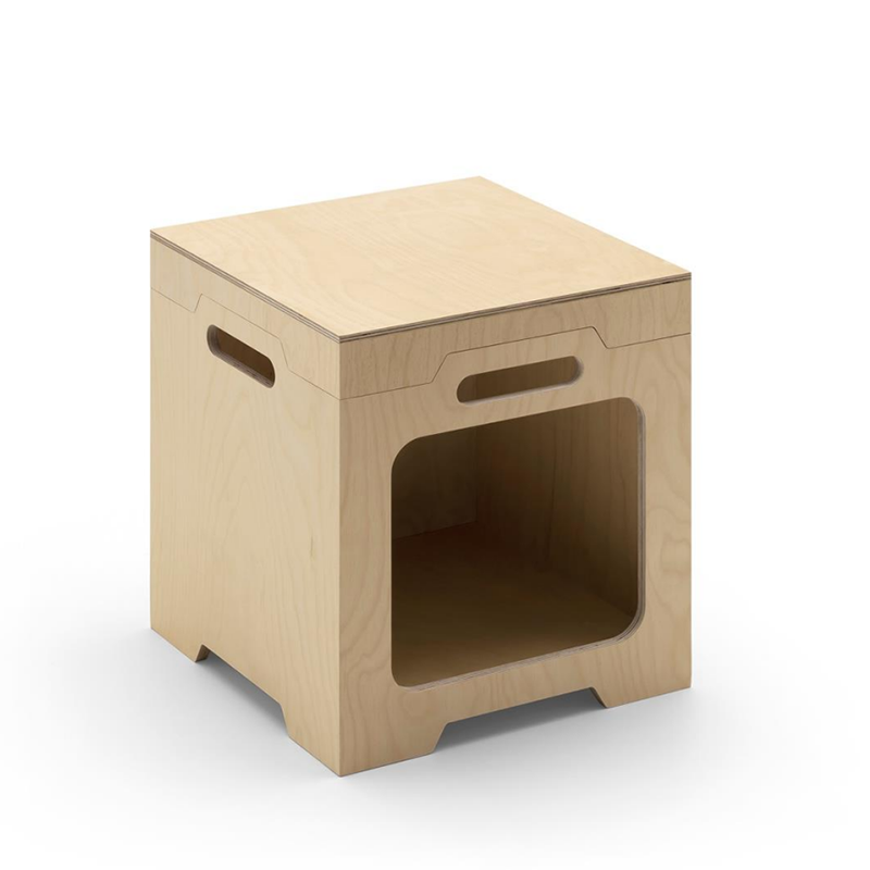 Japanese Modular Birch Plywood End Table - Stackable Storage Boxer Suit For Home Office