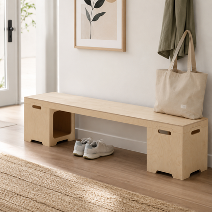 Japanese Modular Birch Plywood End Table - Stackable Storage Boxer Suit For Home Office