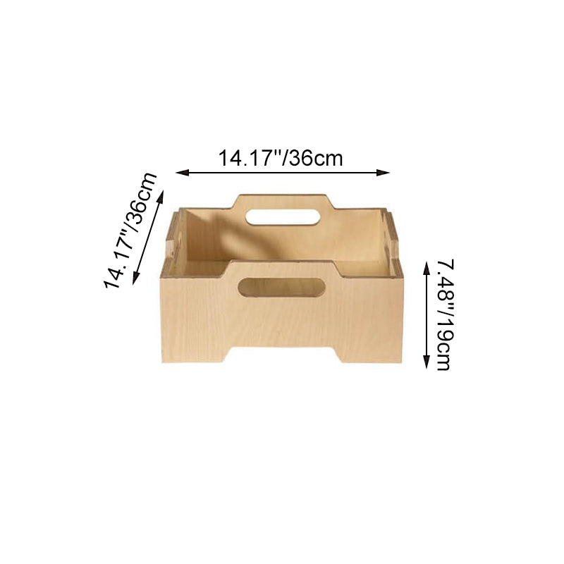 Japanese Modular Birch Plywood End Table - Stackable Storage Boxer Suit For Home Office