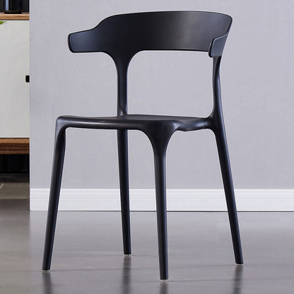 Modern Minimalist Curved PP Dining Chair Backrest Armless For Dining Room