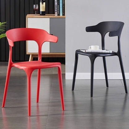 Modern Minimalist Curved PP Dining Chair Backrest Armless For Dining Room