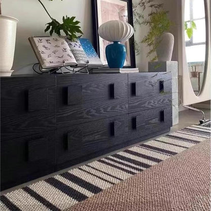 Modern Minimalist Rectangular Solid Wood Multi-Layer Plate Nightstand 1-Drawer For Bedroom