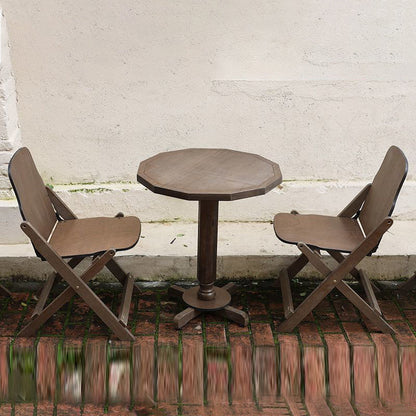 Traditional Farmhouse Round Rectangular Foldable Solid Wood Plywood Outdoor Coffee Table 1-Tier For Outdoor