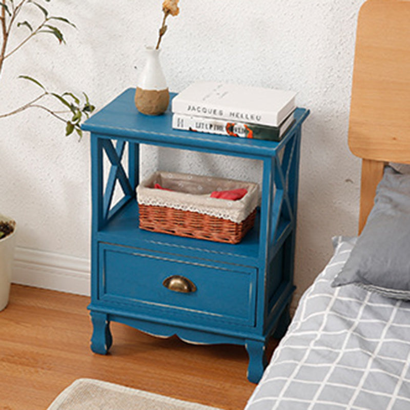 Traditional Vintage Rectangular Solid Wood Side Table 1/2/3/4 Drawer For Living Room